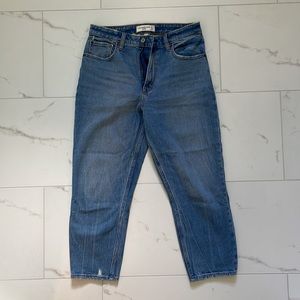 Abercrombie & Fitch Curve Love The Mom High Rise jeans.